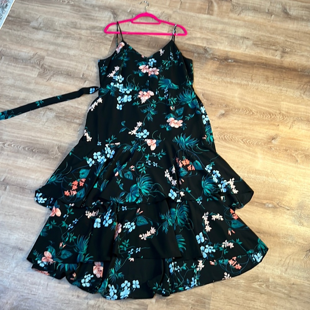 Banana Republic black floral long dress